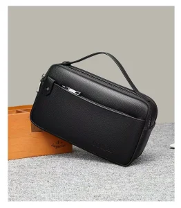 Cross-border Men’s PU Clutch Bag Multi-pocket High Quality Handbag Large Capacity Business Casual Soft Leather