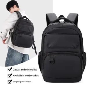 Cross border Men’s Waterproof Polyester lined Backpack for Business Trips College Students Large capacity Laptop Bag Casual