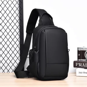 Cross-border Men’s Women’s Chest Bag Shoulder Bag Crossbody Bag Fashionable Travel Bag USB Interface Earthquake Resistance