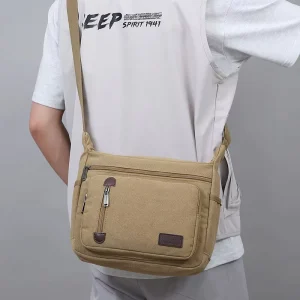 Cross border Multi compartment Shoulder Crossbody Bag Men’s New Casual Japanese Korean Large capacity Trendy Functional