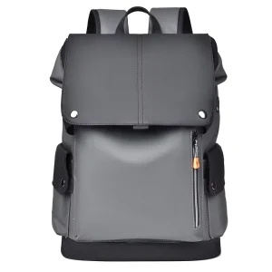Cross border New Business Backpack Men’s Large Capacity Travel Computer Bag Tooling Functional Fashionable PU Leather Zipper