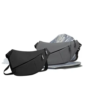 Cross-border New Men’s Nylon Breathable Chest Bag Shoulder Crossbody Small Bag Business Travel Casual Zipper Closure