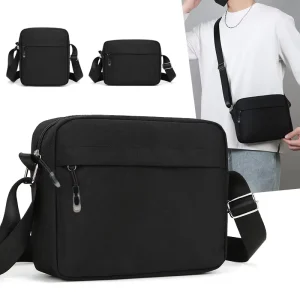 Cross border Popular Men’s Genuine Leather Shoulder crossbody Bag Casual Printed logo Super Lightweight Leisure Travel