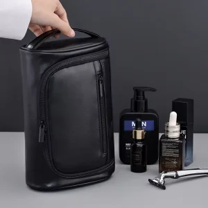 Cross border for New Portable PU Men’s Europe Style Open Large Capacity Waterproof Travel Cosmetic Bag