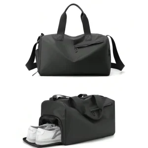 Crossbody Bag with Independent Shoe Compartment Waterproof Sports Shoulder Bag Large Capacity for Travel Outdoor Handbag