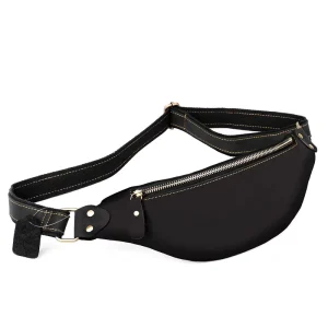 Crossbody Chest Bag for Running Casual Outdoor Sports Waterproof Men’s Genuine Leather Waist Bag
