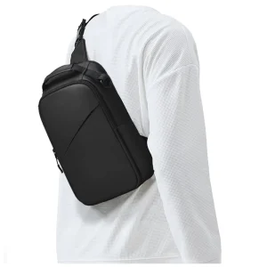 Crossbody Sling Backpack USB Charger Port Men’s Small Shoulder Chest Bag for Casual Travel Outdoor Sports Motorcycle Riding