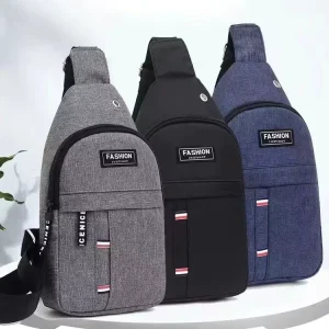 Crossbody Sling Bag Chest Bag Dual Pocket Water Resistant Fanny Pack Running Phone Holder for Men Workout Travelling