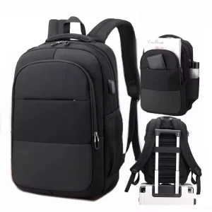 Custom 16 Inches Men’s USB Computer Outdoor Daypack Nylon Laptop Backpack Waterproof Business Travel Backpack