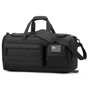 Custom 3 In 1 Large 50L Polyester Outdoor Travel Weekender Bags Gym Duffle Backpack with Tactical Design and Shoes Compartment