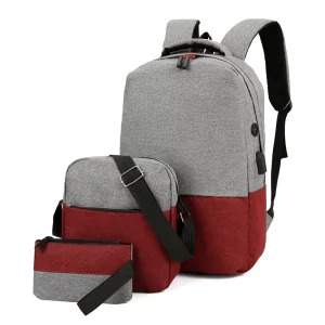 Custom 3 in 1 Set Backpack Laptop Bag Oxford Cloth Backpack Men’s Business School Computer Bag With USB