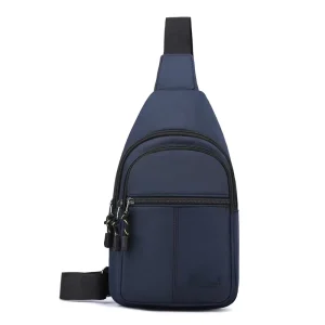 Custom Anti Theft Men’s Chest Bag with USB Port Cross Body Sling Design for Outdoor Use Washable Closure All Seasons