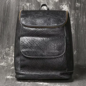 Custom Buffalo Genuine Vintage Men Backpack Business Commute Travel Laptop Large Capacity Leather Rucksack