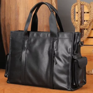 Custom Business Leather Briefcase Men’s Leather Messenger Bag 15 Inch Laptop Bag Briefcase Sacoche Homme Leather Briefcase Men