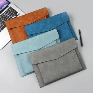 Custom Business Leather Document Bag A4 File Bag Cowhide Men’s Briefcase Office Contract Storage Thickened Digital Printing