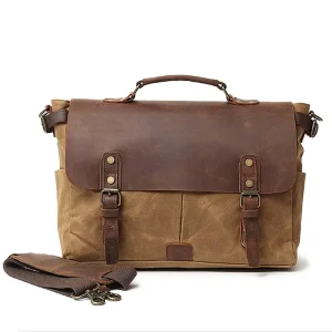 Custom Canvas Men Messenger Bags Crossbody Shoulder Handbag Business Laptop Tote Briefcase Bag