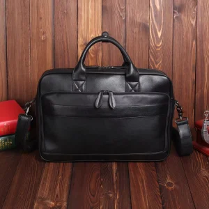 Custom Cowhide Leather Briefcase Shoulder Bag Laptop Messenger Shoulder Bag Business Bag for Men