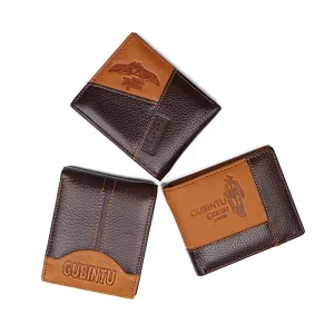 Custom Design Genuine Leather Short Men’s Wallet for Money and Cards RFID Blocking Short Wallets