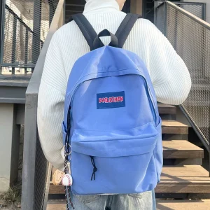 Custom Design Logo Large Outdoor Waterproof Travel Backpack Polyester Lining Zipper Student Bulk School Bag