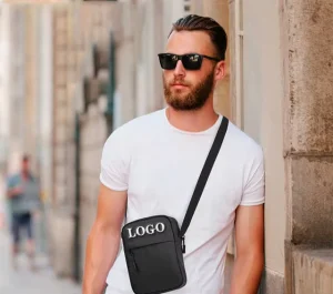Custom Design Men’s Luxury Polyester Fashion Zipper Waterproof Summer Crossbody Shoulder Messenger Bag
