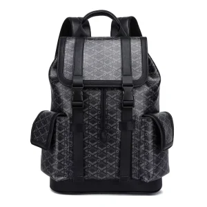 Custom Designer Business Men’s PU Leather Laptop Backpack with Polyester Lining Super Lightweight
