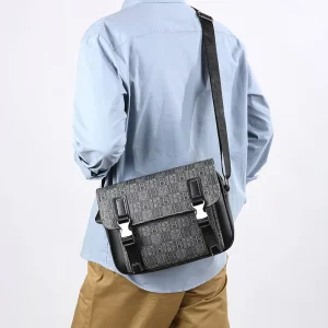 Custom Designer Luxury Anti-Theft PU Leather Men’s Crossbody Messenger Bag Waterproof Logo Travel Fashion