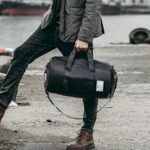Custom Designer Outdoor Sports Travel Durable Pu Leather Duffle Bags for Men