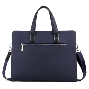 Custom Factory Leather Men’s Briefcase Luxury Crossbody Design with Soft PU Lining Waterproof Business Laptop Handbag