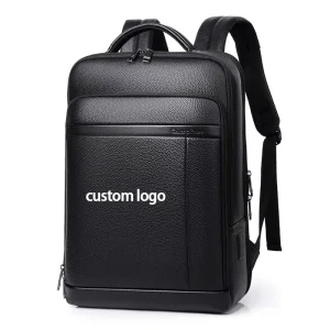Custom Factory OEM Vintage PU Leather Backpack Laptop Bag Large Capacity Travel Business Daypack for Men
