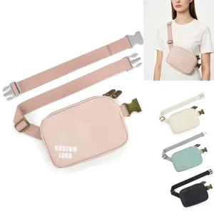 Custom Fanny Packs for Women Men Pink Crossbody Fanny Pack Belt Bag with Adjustable Strap Waist Pack for Outdoors