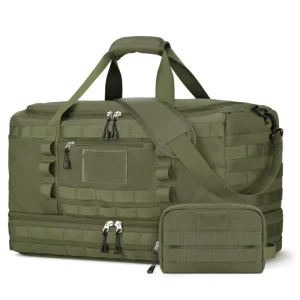 Custom Fashion Large Capacity Sports Duffel Bag Shoes Compartment Zipper Closure Polyester Material Unisex Design Adjustable