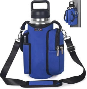 Custom Fitness Zipper Closure Casual Polyester Men’s Small Bag Blue Mini Gym Bag 10.2×6.46×1.77 Inches for Gym