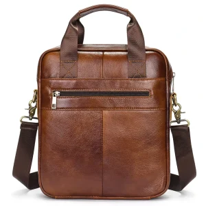 Custom Genuine Leather Business Messenger Bag for Men Soft Leather Laptop Briefcase OEM