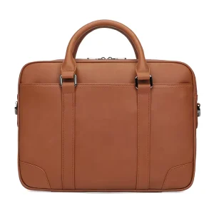 Custom Genuine Leather Deluxe Large Capacity Briefcase for Men and Ladies Handbag Shoulder 15.6in Laptop Bag Unisex Tablet Bag