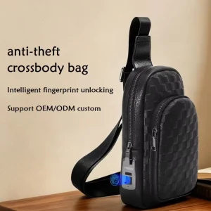 Custom Genuine Leather Men’s Fashion Crossbody Shoulder Bag Anti-Theft Business Daily Large Capacity