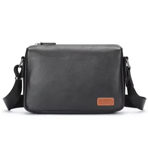 Custom Genuine Leather Men’s Messenger Bags Fashion Business Travel Single Shoulder Bags Casual Sports Cowhide Crossbody Bags
