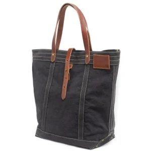 Custom Heavy Duty Cotton Canvas and Leather Trim Tote Bag for Men