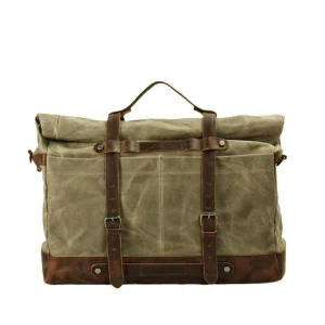 Custom Heavy Duty Waxed Canvas Travel Duffel Bag Leather Travel Handbag Upgraded Weekender Overnight 50l Duffle Bag for Men