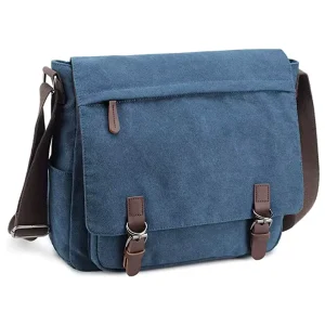Custom High Quality Retro Canvas Satchel Casual Briefcase Laptop Multiple Compartments College Traveling Daily Men Messenger Bag