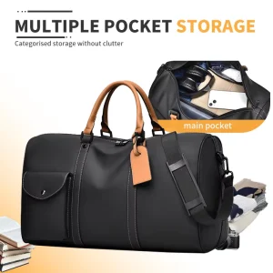 Custom High end Large Capacity Men Business Travel Bag with Casual Style Zipper Closure Easy to Carry Suitable for Work Travel