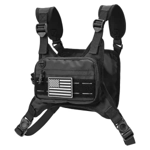 Custom Inspired Lightweight Foldable Anti-Theft Sports Utility Nylon Chest Pack Pouch Bag Chest Rig for Workouts Running Cycling