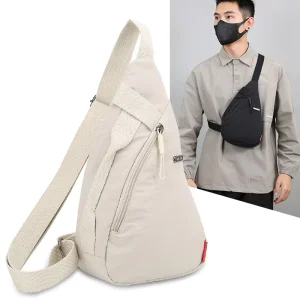 Custom Japanese style Minimalist Urban Simplicity Men’s Nylon Waterproof Chest Bag Single shoulder Crossbody Logo Printing