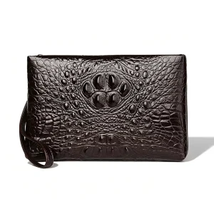 Custom LOGO Clutch Bag Large Capacity Men Double Zipper Men’s Business Wallet PU Leather Purse