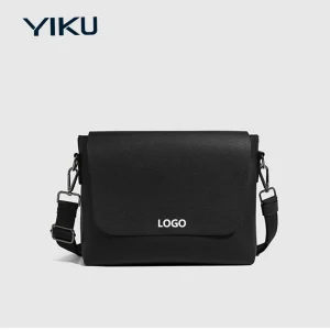 Custom LOGO Minimalist Trendy Large Capacity Waterproof PU Leather Messenger Bag Crossbody Bag for Men Summer Daily Use