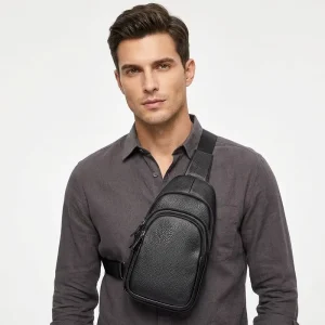 Custom Laptop Messenger Bag Leather Men Cross Body Handbag Chest Bag Shoulder Bags Vintage