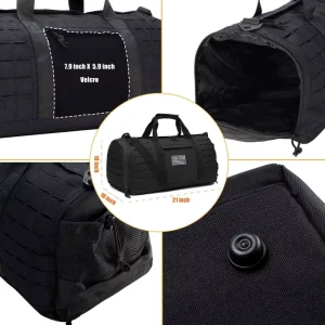 Custom Large Capacity 100% Polyester Tote Gym Bag for Men Fashionable Canvas Storage Travel Work Tactical Duffle Bag Made Oxford
