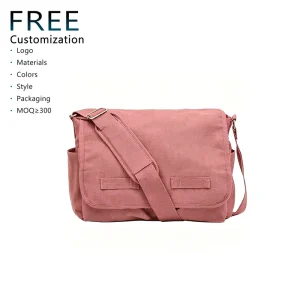 Custom Large Capacity Ladies Vintage Simple Canvas Men’s Women’s Handbag Tote Crossbody Messenger Bags With Logo