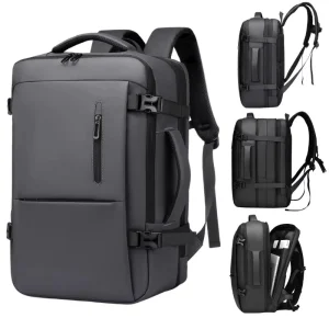 Custom Large Capacity Men’s Business Backpack Expandable Waterproof Travel Office Rucksacks Computer Storage Laptop Bag for Men
