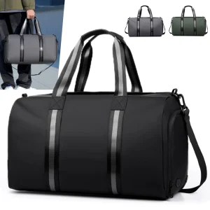 Custom Large Capacity Portable Waterproof PU Leather Gym Duffle Bag Weekender Travel Sports Bag Fashion Zipper for Men