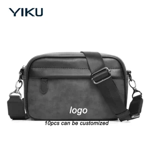 Custom Leather Sling Bag Men’s Crossbody Bags Luxury Woven PU Leather Messenger Sling Bags for Men Design